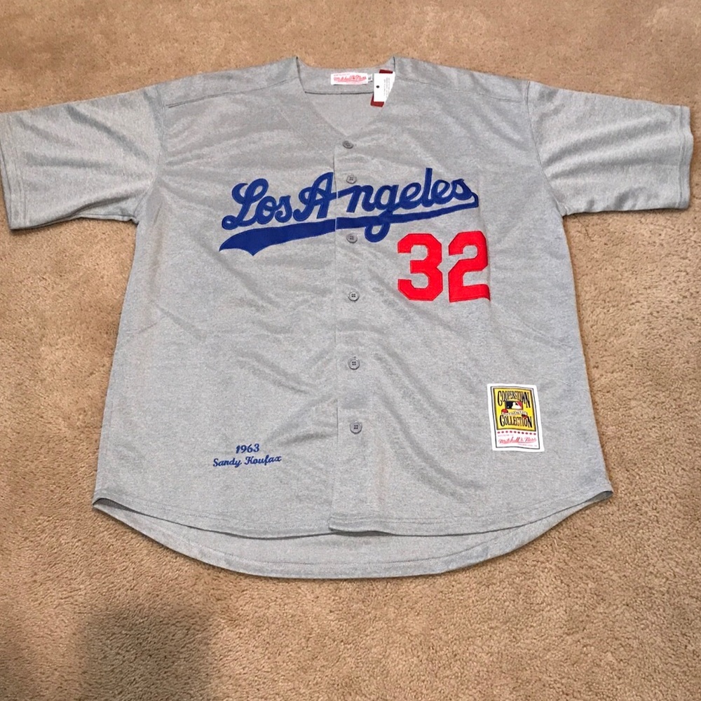 Sandy Koufax Los Angeles Dodgers Jersey Mens XL NWT 1963 Road Gray